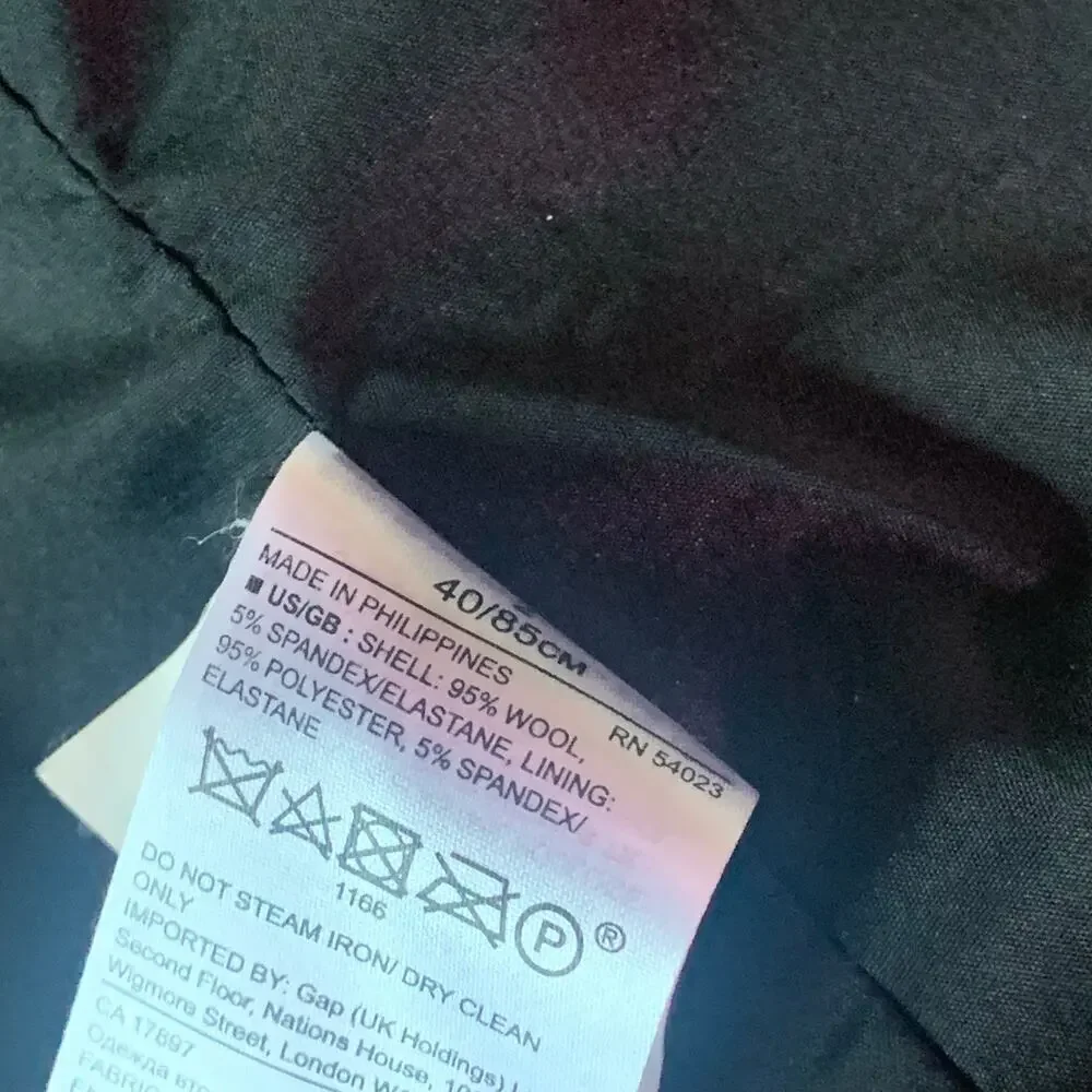 Banana Republic Black Wool Classic Blazer Size 2 - Picture 14 of 15